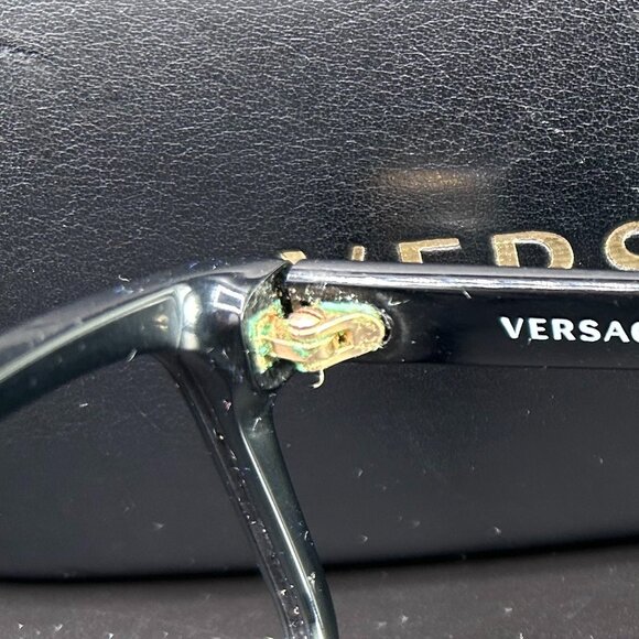 Versace Unisex Black Rectangle Plastic Eyeglasses VE 3253 GB1 NO LENS - Picture 15 of 16